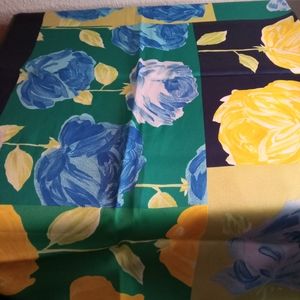 Large 40" Polyester Floral Woman Scarf Designed in Paris & Made in Italy